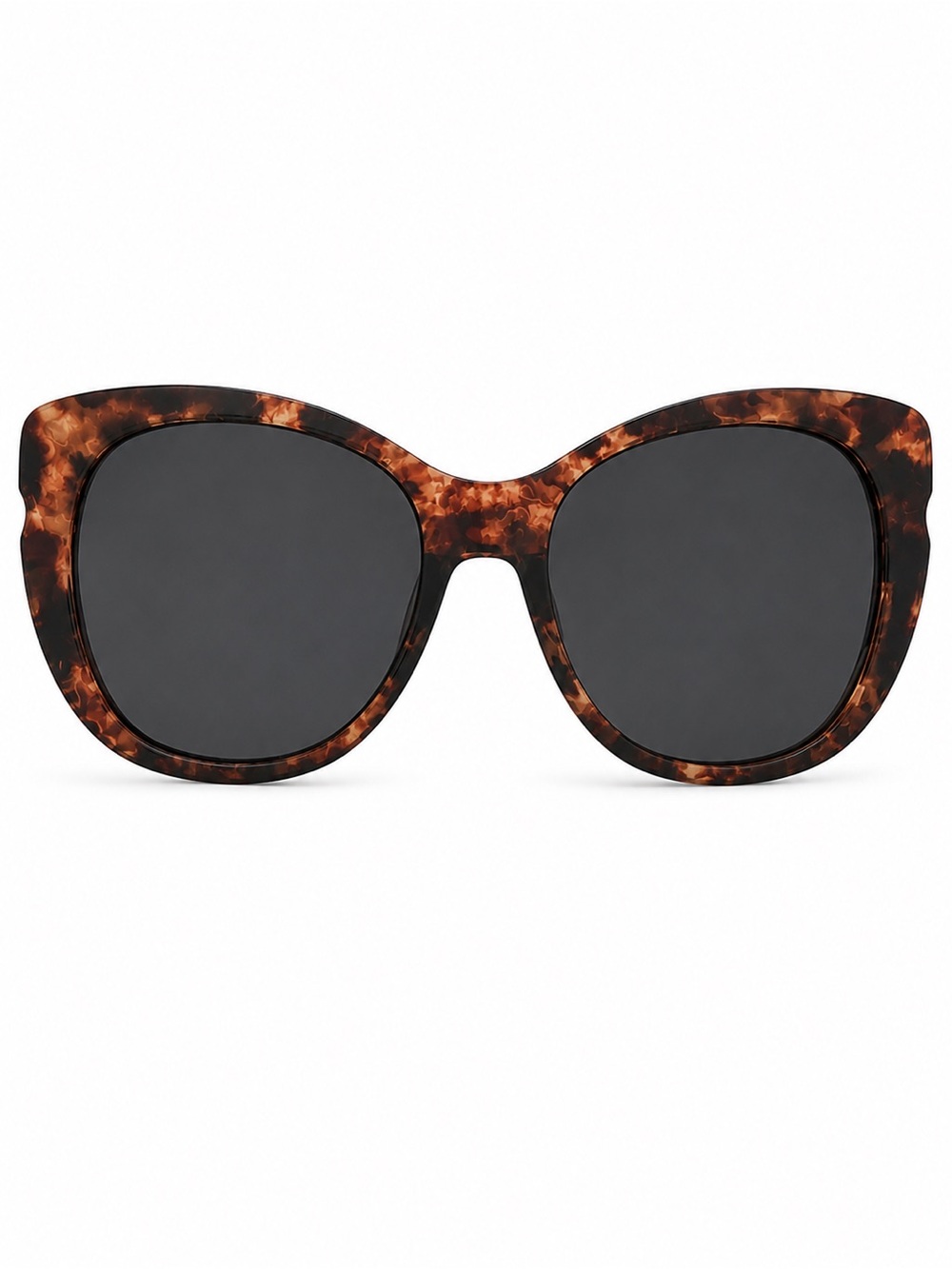 Betsey Johnson Brown Tortoise Butterfly Sunglasses Floral Print Arms Oversized